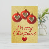 Rich Red and Shimmering Gold Frohe Weihnachten (Stehend Vorderseite)