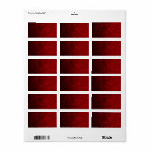 Rich Red Blumendesign Label Adressaufkleber (Vorne)