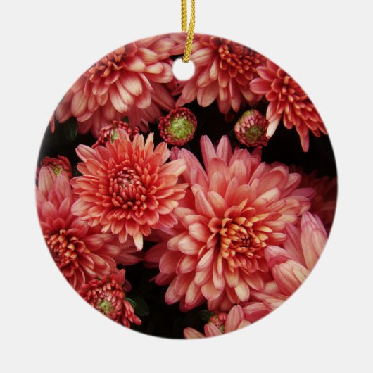Rich Red Chrysanthemas Keramikornament (Vorne)