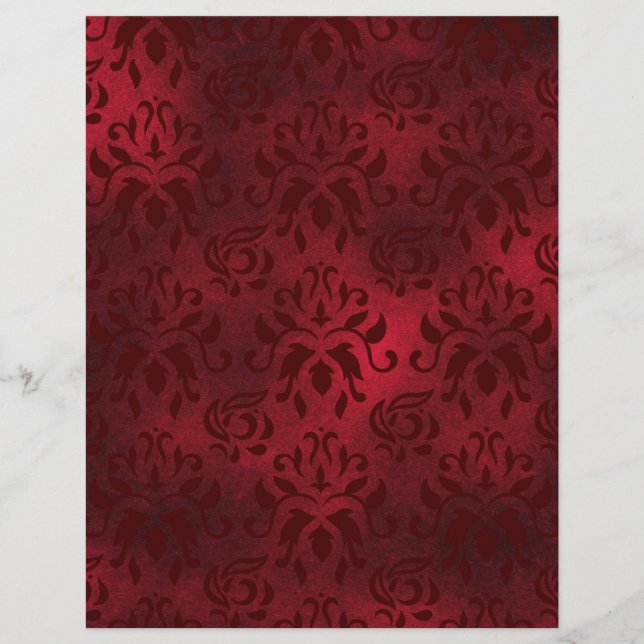 Rich Red Damask Scrapbook Paper (Vorderseite)