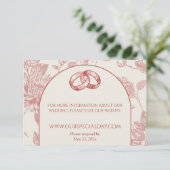 Rich Red French Floral Toile Begleitkarte (Stehend Vorderseite)