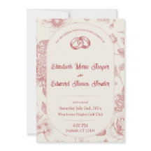 Rich Red French Floral Toile