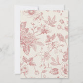 Rich Red French Floral Toile Einladung (Rückseite)