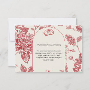 Rich Red French Floral Toile floral Enclosure Card RSVP Karte
