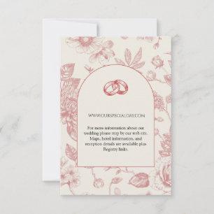 Rich Red French Floral Toile floral Enclosure Card RSVP Karte
