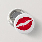 Rich Red Lipstick Kiss Print Button (Vorne & Hinten)