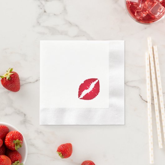 Rich Red Lipstick Kiss Stain Serviette (Beispiel)