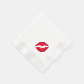 Rich Red Lipstick Kiss Stain Serviette (Ecke)