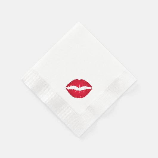 Rich Red Lipstick Kiss Stain Serviette (Ecke)