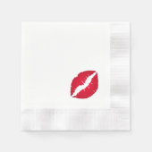 Rich Red Lipstick Kiss Stain Serviette (Vorderseite)