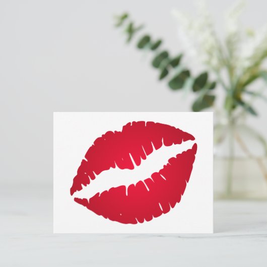 Rich Red Lipstick Postkarte (Stehend Vorderseite)
