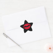 Rich Red Lipstick Print Stern-Aufkleber (Umschlag)