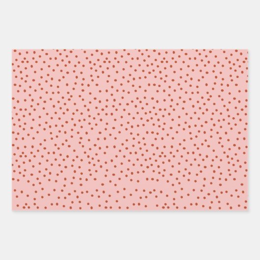 Rich Red Polka Dot Holiday Gift Wrap Geschenkpapier Set (Vorderseite)