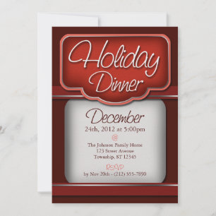 Rich Red Velvet Holiday Dinner Einladungen