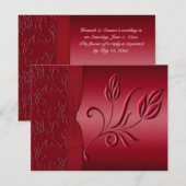 Rich Red Wedding RSVP Karte (Vorne/Hinten)