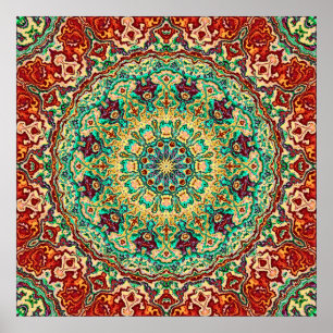 Rich Reds Mandala Poster