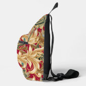 Rich Rokoko Acanthus Leaf Pattern/Rot & Grün Crossbody Bag (Rechts)
