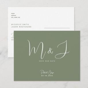 Rich Sage Wedding Save the Date Postkarte