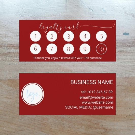 RICH SANGRIA RED LOYALTY CARD 10 BUSINESS LOGO
