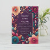 Rich Soft Aquamarin Fall Gem Bold Jewel Tone Weddi Einladung (Stehend Vorderseite)