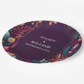 Rich Soft Aquamarin Fall Gem Bold Jewel Tone Weddi Pappteller (Schrägansicht)