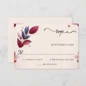 Rich Soft Aquamarin Fall Gem Bold Jewel Tone Weddi RSVP Karte (Vorne/Hinten)