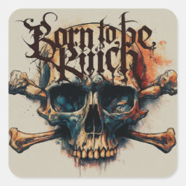 Rich tattoo quadratischer aufkleber