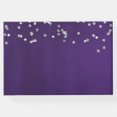 Rich Ultra Violet mit Glitzern Wedding Guest Book Gästebuch (Rückseite)