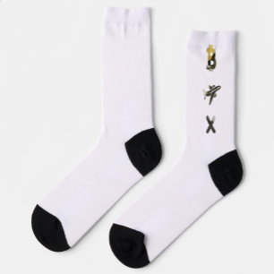 RICH Unisex Socken Trend Abstrakt Schwarz-weiß Gol