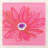 Rich Vibrant Red Flower Glasuntersetzer (Vorderseite)