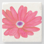 Rich Vibrant Red Flower Steinuntersetzer (Vorderseite)