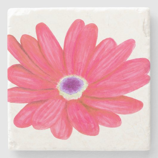 Rich Vibrant Red Flower Steinuntersetzer (Vorderseite)