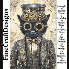 Rich Viktorianisch Steampunk Black Cat AB6 Decoupa Seidenpapier