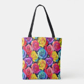 Rich watercolor rose print, floral pattern tasche (Rückseite)