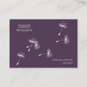Rich Wine Lila Dandelion Seed Wedding Platzkarte (Vorderseite)