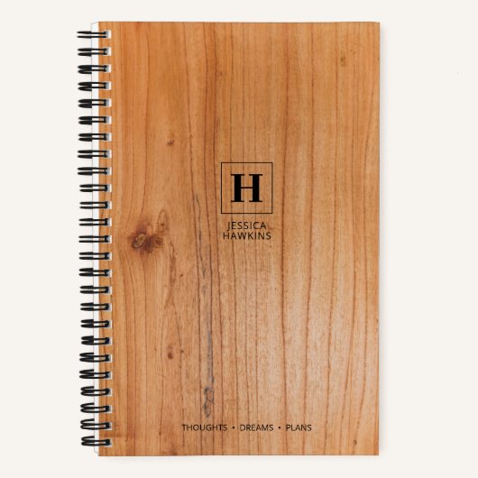 Rich Wood Veneer Classic Monogram Notizblock (Vorderseite)