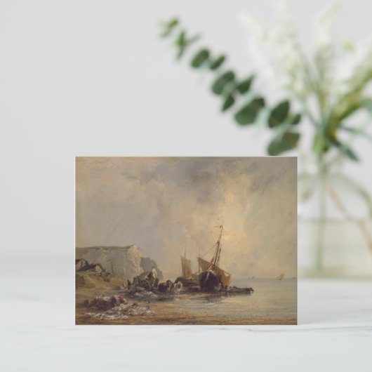 Richard Bonington- Boote von der Normandie Shore Postkarte (Stehend Vorderseite)