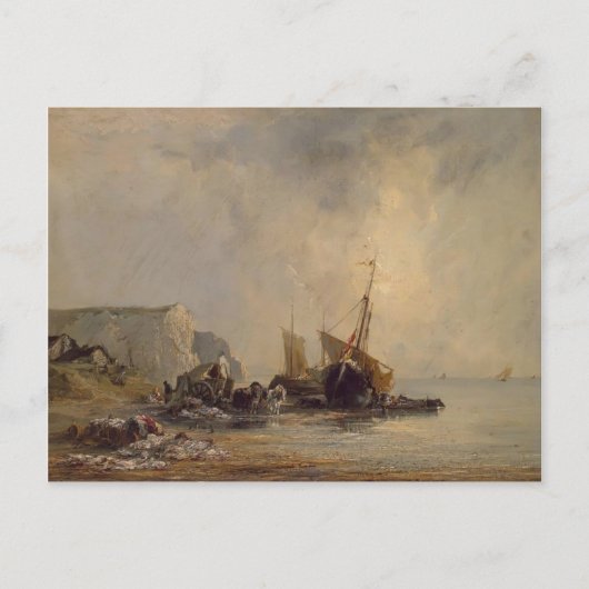 Richard Bonington- Boote von der Normandie Shore Postkarte (Vorderseite)