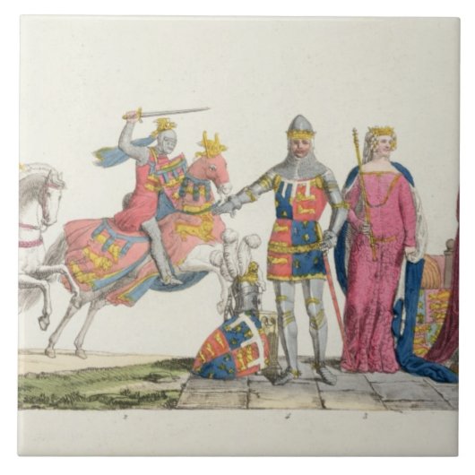 Richard das Lionheart, John von hagem, Edward III, Fliese (Vorderseite)