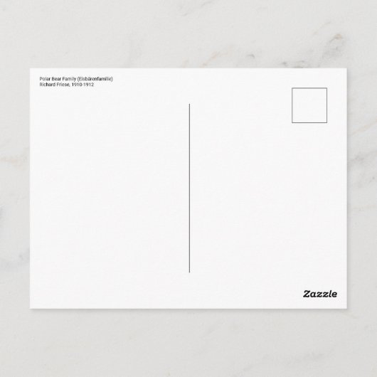 Richard Friese, Polar Bear Family Postcard Postkarte (Rückseite)