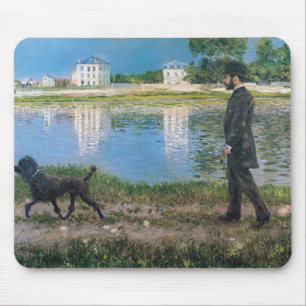 Richard Gallo und sein Hund - Gustave Caillebotte Mousepad