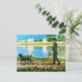 Richard Gallo und Sein Hund von Gustave Caillebott Postkarte (Stehend Vorderseite)