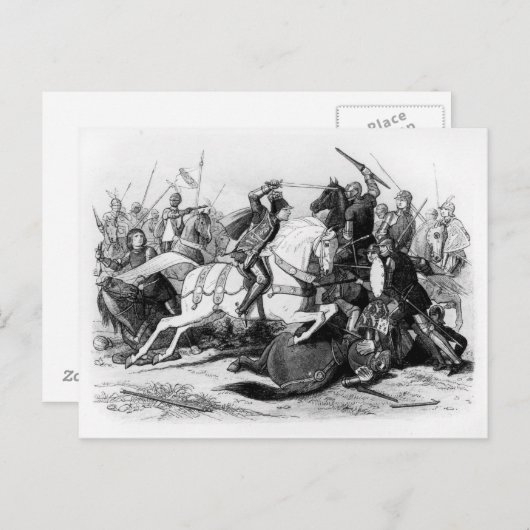 Richard III. in der Schlacht von Bosworth im Jahr Postkarte (Vorne/Hinten)