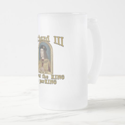 Richard III setzte den König in Parkt-shirt ein Mattglas Bierglas (VorderseiteRechts)