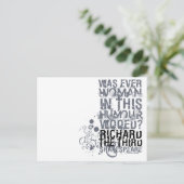 Richard III Wooed Quote (B&W) Postkarte (Stehend Vorderseite)