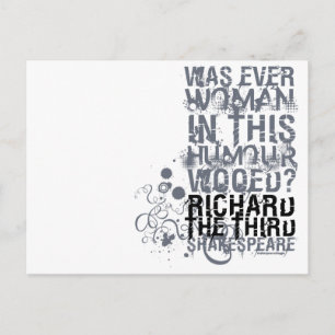 Richard III Wooed Quote (B&W) Postkarte