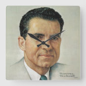 Richard Milhouse Nixon Quadratische Wanduhr (Vorderseite)