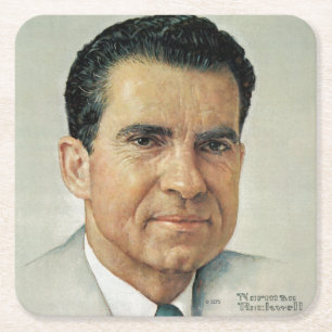 Richard Milhouse Nixon Rechteckiger Pappuntersetzer