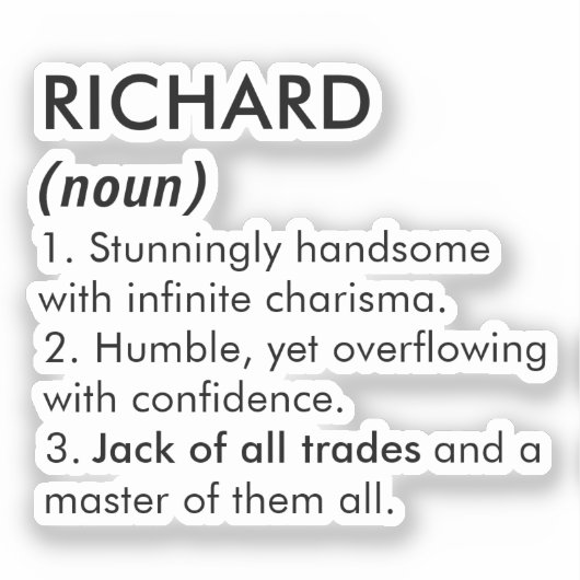 Richard name, Editable name, Custom name Aufkleber (Vorderseite)
