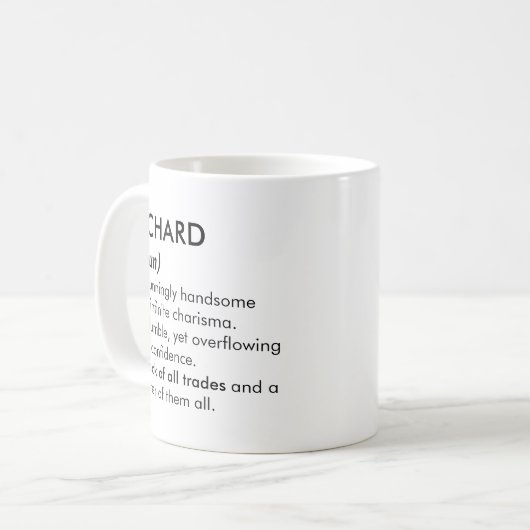 Richard name, Editable name, Custom name Kaffeetasse (Vorderseite Links)